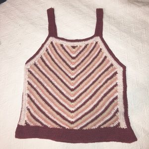 Forever 21 Pink Crochet Crop Top M